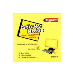 Bigpoint 75x75 mm 100 Yaprak Neon Sarı İz Bırakmaz Postit