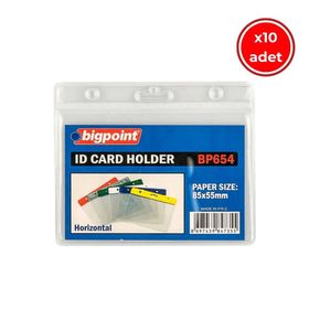 Bigpoint 85x55 mm 10 Adet Yatay Dayanıklı Şeffaf Yaka Kartı Poşeti