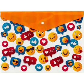 Bigpoint A4 Emoji Desenli Çıtçıtlı Dosya