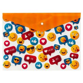 Bigpoint A4 Emoji Desenli Çıtçıtlı Dosya