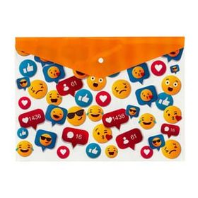 Bigpoint A4 Emoji Desenli Çıtçıtlı Dosya