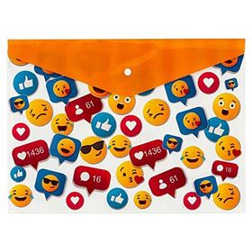 Bigpoint A4 Emoji Desenli Çıtçıtlı Dosya
