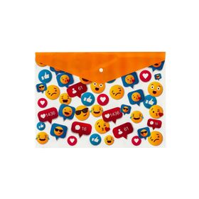 Bigpoint A4 Emoji Desenli Çıtçıtlı Dosya