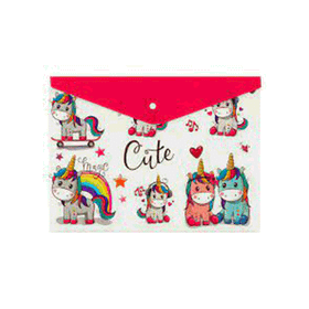 Bigpoint A4 Unicorn Desenli Çıtçıtlı Dosya