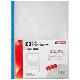 Bigpoint BP290-90 Mavi Şeritli Kristal Poşet Dosya