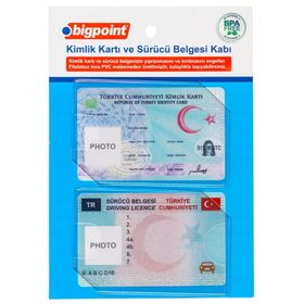Bigpoint BP671B Şeffaf 86x54 mm 2'li Kimlik ve Ehliyet Kabı Set