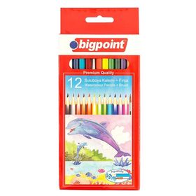 Bigpoint BP94412 Aquarelle Sulu Boya Kalemi 12 Renk Fırçalı