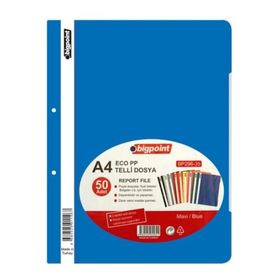 Bigpoint Eco PP A4 Mavi 10'lu 500 Adet Telli Dosya
