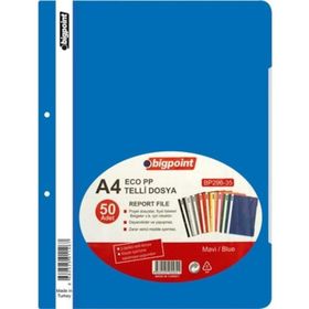 Bigpoint Eco PP A4 Mavi 20'li 1000 Adet Telli Dosya