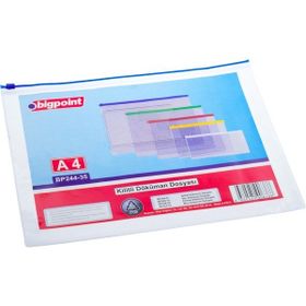 Bigpoint Kilitli Döküman Dosyası A4 Pvc Mavi 12'li Poşet Dosya