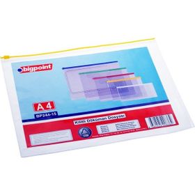 Bigpoint Kilitli Döküman Dosyası A4 Pvc Sarı 12'li Poşet Dosya