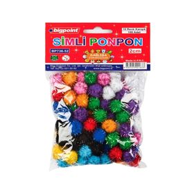 Bigpoint Simli 2 cm 10 Renk 100'lü Poşet Ponpon