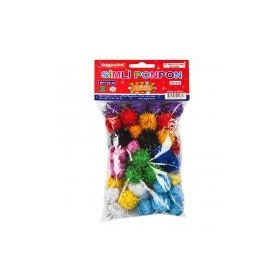 Bigpoint Simli 3 cm 10 Renk 50'li Poşet Ponpon
