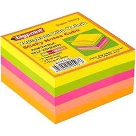 Bigpoint Süper Sticky Küp 5 Renk 250 Yaprak Yapışkanlı Not Kağıdı