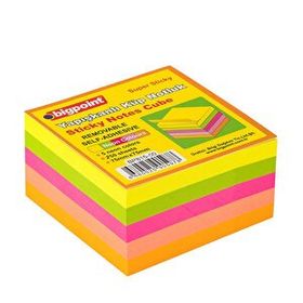 Bigpoint Yapışkanlı 75x75 mm 250 Yaprak 5 Neon Renk Küp Notluk