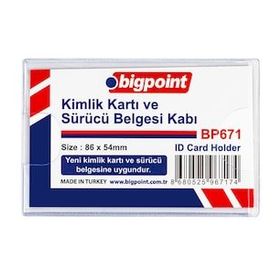 Bigpoint Yatay Şeffaf 86x54 mm 100'lü Poşet Kimlik Ehliyet Kabı