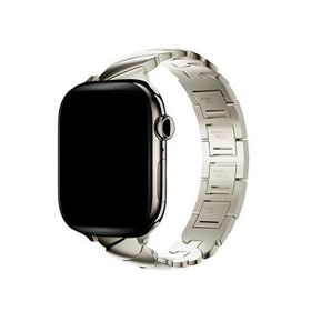 Bikordon Apple Watch Uyumlu Starlight Aurina Bej Loop Çelik Akıllı Saat Kordon