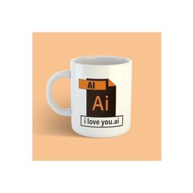 Bikutumutluluk BKM29791169 Grafik Tasarımcı Serisi I Love You Illustrator Kupa