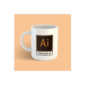 Bikutumutluluk BKM29791169 Grafik Tasarımcı Serisi I Love You Illustrator Kupa