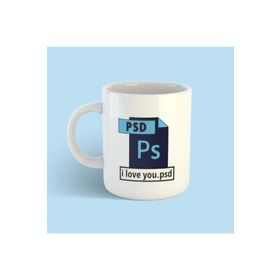 Bikutumutluluk BKM29791169 Grafik Tasarımcı Serisi I Love You Photoshop Kupa