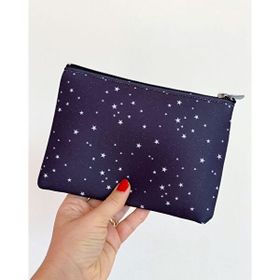 Bikutumutluluk Clutch Yıldızlı Siyah Makyaj Çantası