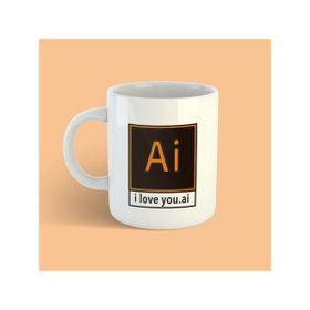 Bikutumutluluk Grafik Tasarımcı Serisi I Love You Illustrator 001 Kupa