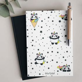 Bikutumutluluk N037 Unicorn Panda Çizgisiz Defter