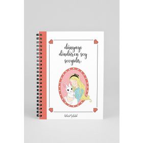 Bikutumutluluk N038 A5 Tasarım Alice Kırmızı Kapaklı Spiralli Defter