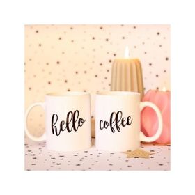 Bikutumutluluk Tasarım Serisi Hello Coffee Çift Taraflı Kupa