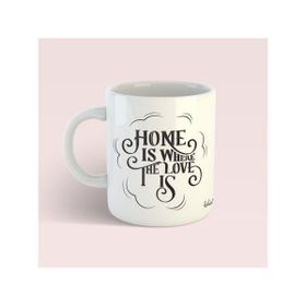 Bikutumutluluk Tasarım Serisi Siyah Home is Where The Love is Kupa