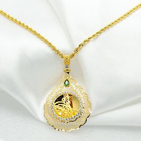 Bilezikçi Damla Tuğralı Taşlı 14 Ayar Kadın Altın Kolye