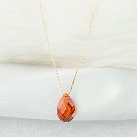 Bilezikçi Kırmızı Damla Taşlı 14 Ayar Kadın Altın Kolye