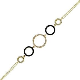 Bilezikhane 14BLK0091 Halkalar Siyah Taşlı 2,92 gr 14 Ayar Altın Bileklik