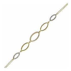 Bilezikhane 14BLK0093 Elips Halkalar 3 Renk 3,17 gr 14 Ayar Altın Bileklik
