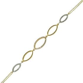 Bilezikhane 14BLK0093 Elips Halkalar 3 Renk 3,17 gr 14 Ayar Altın Bileklik