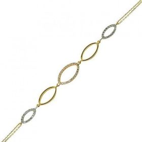 Bilezikhane 14BLK0093 Elips Halkalar 3 Renk 3,17 gr 14 Ayar Altın Bileklik