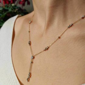 Bilezikhane 14KLY0695 Dorikalı Püsküllü Altın Kolye
