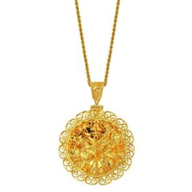 Bilezikhane 22 Ayar Beypazarı İşlemeli Büyük Altın Kolye