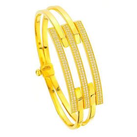 Bilezikhane 22 Ayar Kaburga Taşlı 22.00 Gram Altın Bilezik