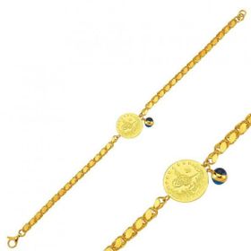 Bilezikhane 22 Ayar Pullu Zincirli Reşat Çeyrekli Bileklik