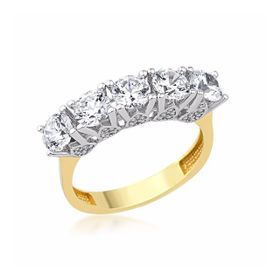 Bilezikhane Altın Beş taş 4.10 Gram 14 Ayar Yüzük