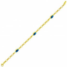 Bilezikhane Badem Gözlü 14 Ayar Altın Bileklik