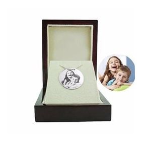 Bilezikhane Gravür Plaka 3.50 Gram 14 Ayar Beyaz Altın Kolye
