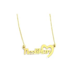 Bilezikhane İsim Kalpli 3.31 Gram 14 Ayar Altın Kolye