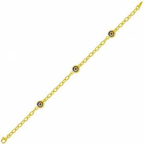 Bilezikhane Nazarboncuğu Mineli 1.45 Gram 14 Ayar Altın Küpe