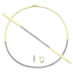 Bilezikhane Oval Düğün Takım 24,13 Gram 2 Sıra İki Renkli 14 Ayar Altın