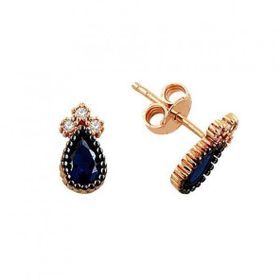 Bilezikhane Safir Damla 1.50 Gram 14 Ayar Altın Küpe
