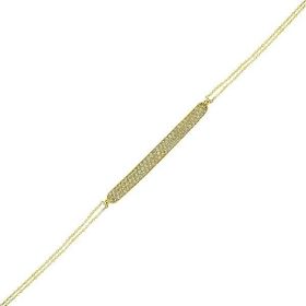 Bilezikhane Sıra Taşlı Beyaz 2.29 Gram 14 Ayar Altın Bileklik