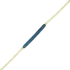Bilezikhane Sıra Taşlı Mavi 2.24 Gram 14 Ayar Altın Bileklik