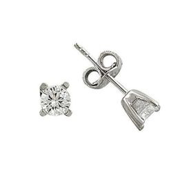 Bilezikhane Tektaş Beyaz 1.22 Gram 14 Ayar Altın Küpe